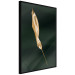 Wall Poster Leaf in the Wind - golden leaf composition on a dark green background 135604 additionalThumb 22