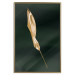 Wall Poster Leaf in the Wind - golden leaf composition on a dark green background 135604 additionalThumb 6