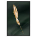 Wall Poster Leaf in the Wind - golden leaf composition on a dark green background 135604 additionalThumb 7