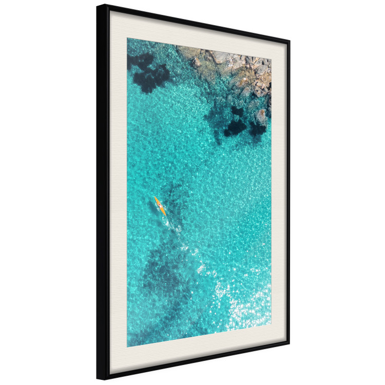 Poster Turquoise Depths - seascape of the azure sea and brown coastal rocks 135904 additionalImage 8