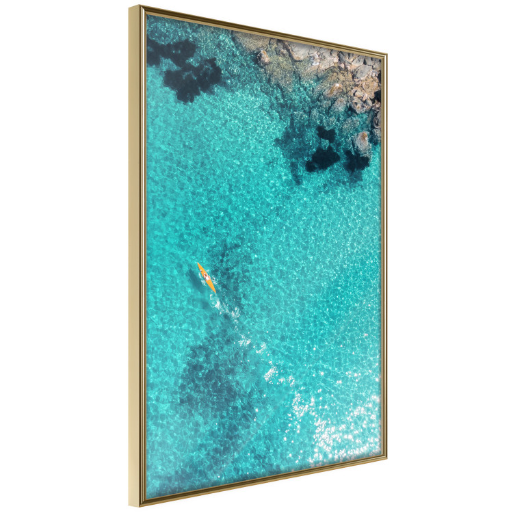 Poster Turquoise Depths - seascape of the azure sea and brown coastal rocks 135904 additionalImage 2
