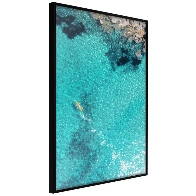Poster Turquoise Depths - seascape of the azure sea and brown coastal rocks 135904 additionalImage 3