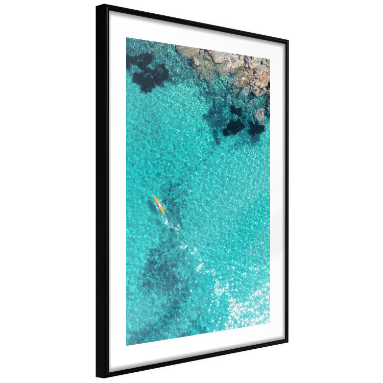Poster Turquoise Depths - seascape of the azure sea and brown coastal rocks 135904 additionalImage 10