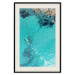 Poster Turquoise Depths - seascape of the azure sea and brown coastal rocks 135904 additionalThumb 17