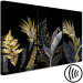 Canvas Art Print Tropical Heat (3-piece) - gold-adorned leaves in glamour style 138204 additionalThumb 6