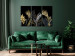Canvas Art Print Tropical Heat (3-piece) - gold-adorned leaves in glamour style 138204 additionalThumb 3
