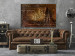 Canvas Incantation (1-piece) wide - abstraction in golden tones and inscriptions 138504 additionalThumb 3