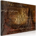 Canvas Incantation (1-piece) wide - abstraction in golden tones and inscriptions 138504 additionalThumb 2