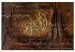 Canvas Incantation (1-piece) wide - abstraction in golden tones and inscriptions 138504