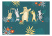 Photo Wallpaper Dancing animals - monkey, hare, tiger, bear and zebra on dark background 144604 additionalThumb 1