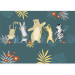 Photo Wallpaper Dancing animals - monkey, hare, tiger, bear and zebra on dark background 144604 additionalThumb 3