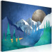 Canvas Art Print Evening Idyll - Graphics With Mountains and the Moon in Dark Colors 145504 additionalThumb 2