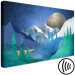 Canvas Art Print Evening Idyll - Graphics With Mountains and the Moon in Dark Colors 145504 additionalThumb 6