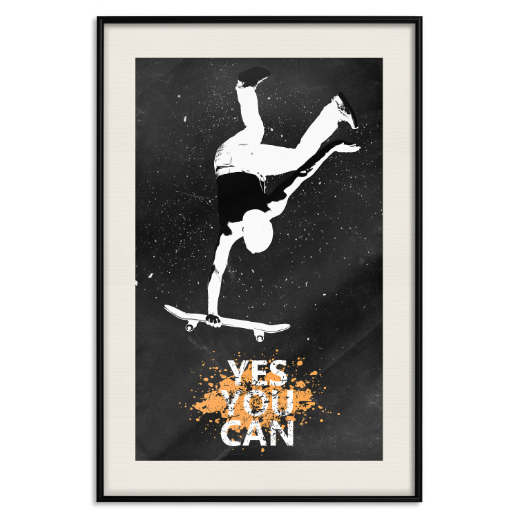 Poster Teenager on a Skateboard - Boy Jumping on a Board on a Dark Background 148904 additionalImage 4