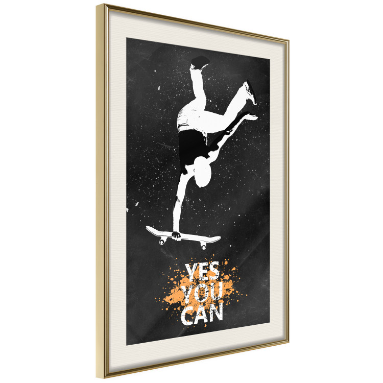 Poster Teenager on a Skateboard - Boy Jumping on a Board on a Dark Background 148904 additionalImage 13