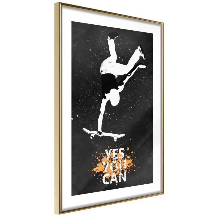 Poster Teenager on a Skateboard - Boy Jumping on a Board on a Dark Background 148904 additionalImage 12