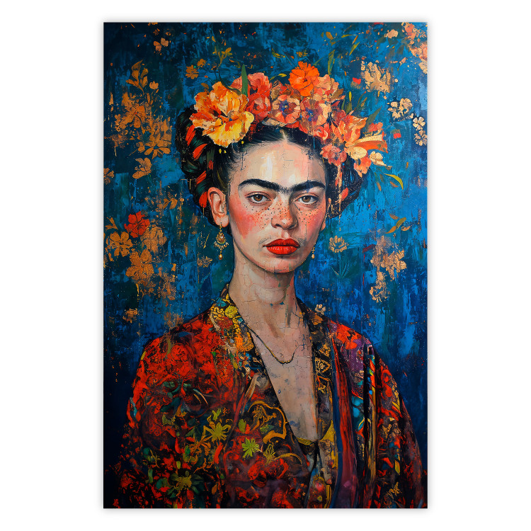 Poster Portrait of a Painter - Image of Frida Kahlo Inspired by Klimt’s Style 152204