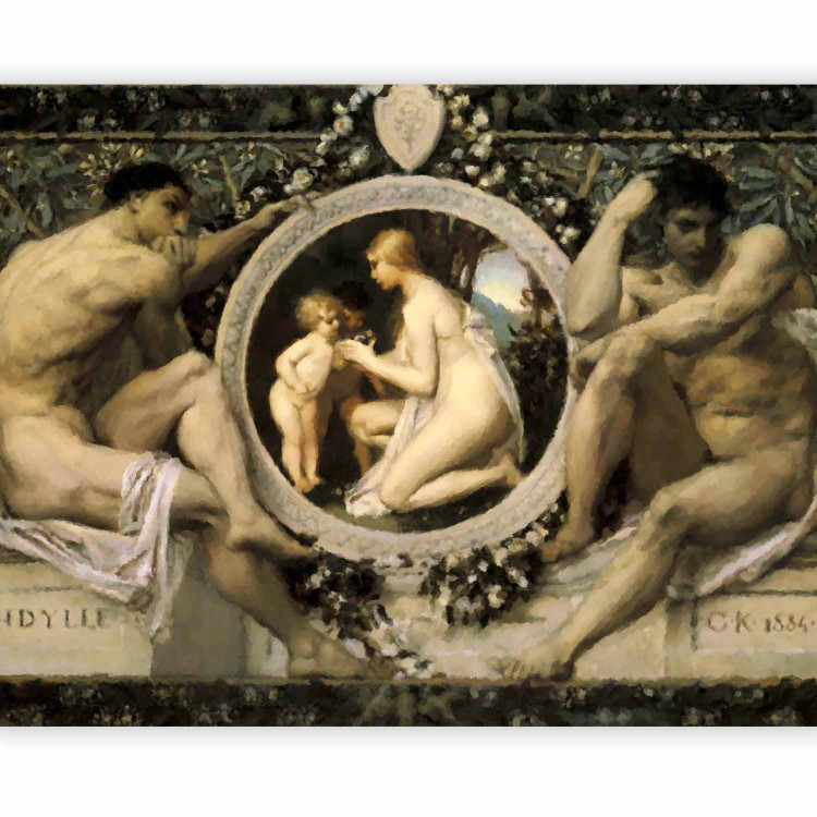 Wall Mural Idyll Gustav Klimt - Silhouettes of naked men and women on a background 61204 additionalImage 1