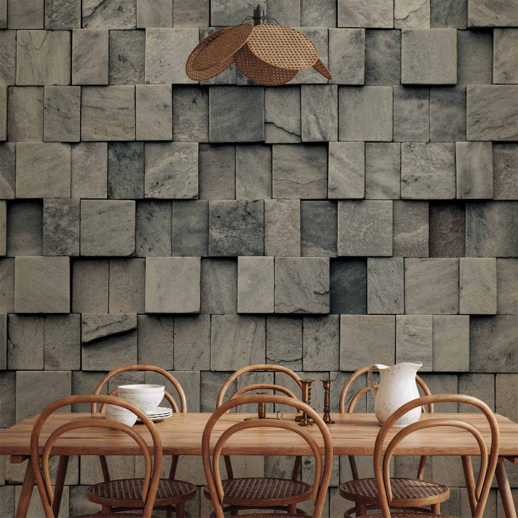 Photo Wallpaper Stone Blocks - Texture Wallpaper in Even Stone Blocks 64504 additionalImage 4
