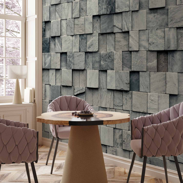 Photo Wallpaper Stone Blocks - Texture Wallpaper in Even Stone Blocks 64504 additionalImage 7