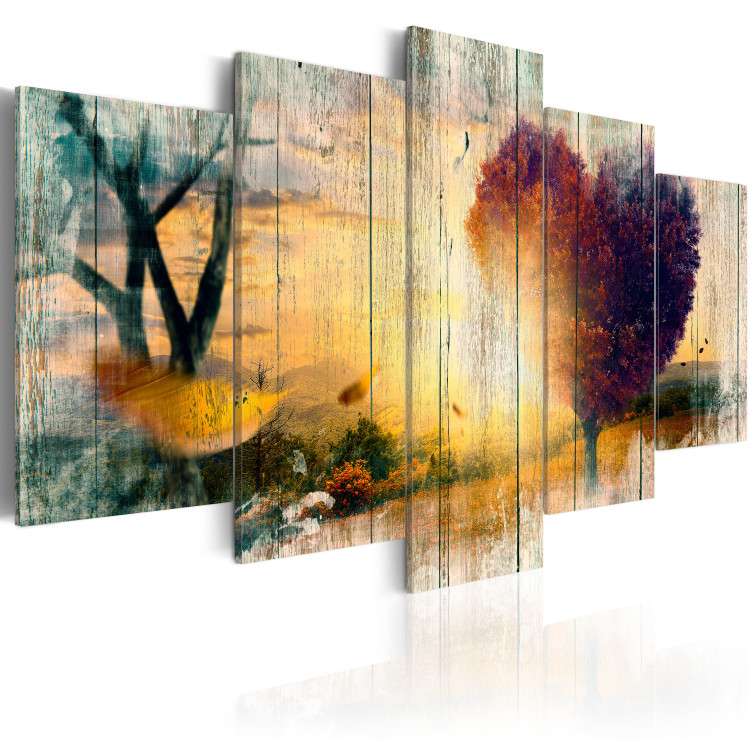 Canvas Memories of Love (5-piece) - Vintage Style Autumn Landscape 93004 additionalImage 2