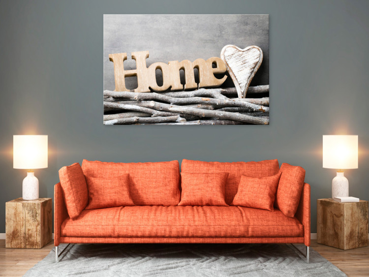 Canvas Art Print Home Hearth (1-part) - Wooden English Text in Retro Style 96104 additionalImage 3