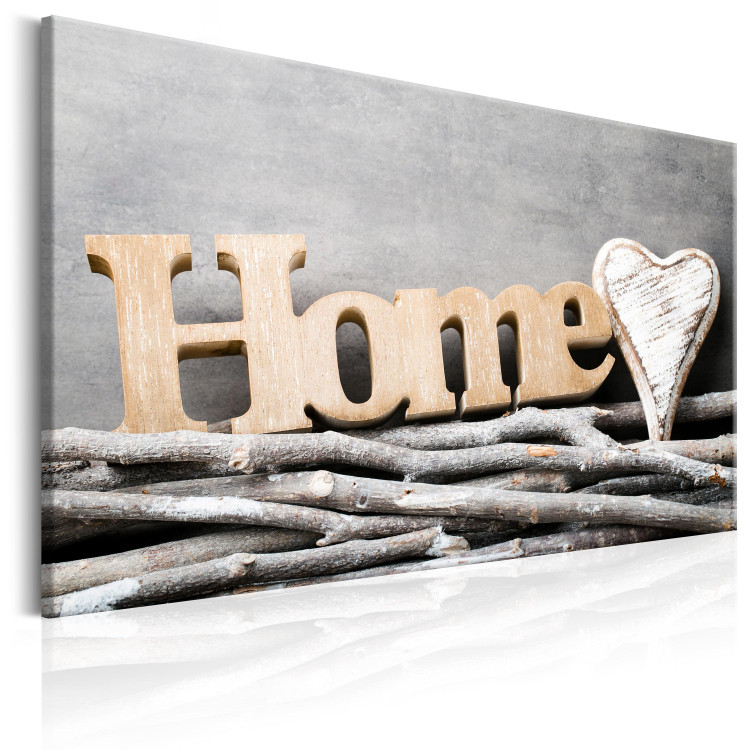 Canvas Art Print Home Hearth (1-part) - Wooden English Text in Retro Style 96104 additionalImage 2
