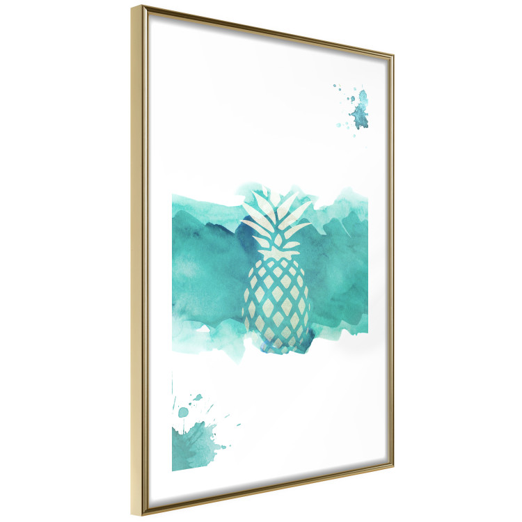 Poster Watercolor Pineapple - composition with tropical fruit in green tones 115314 additionalImage 6