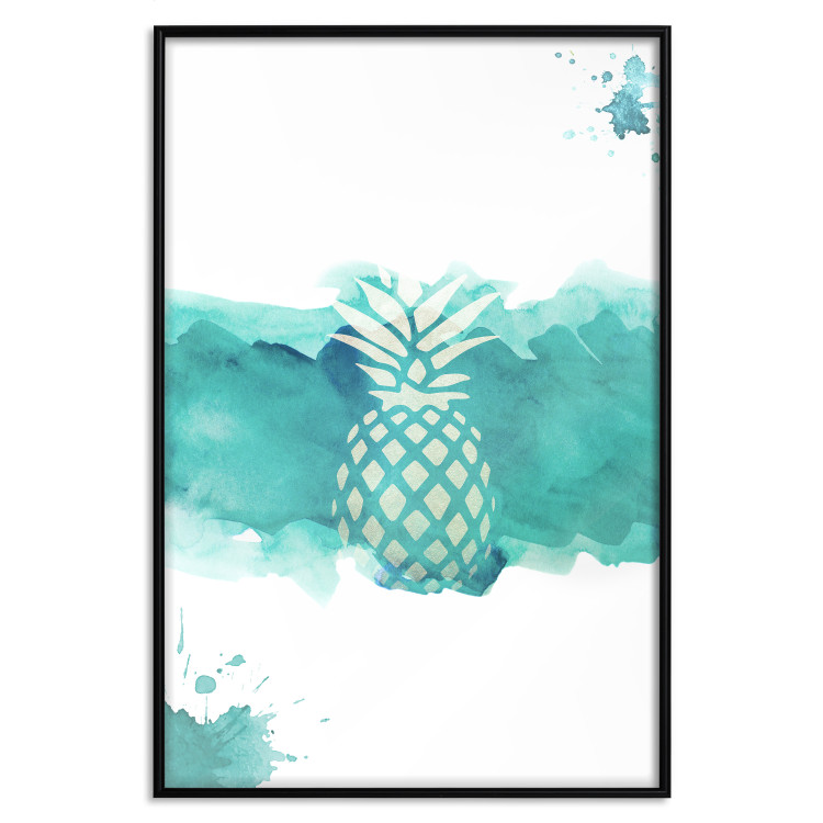 Poster Watercolor Pineapple - composition with tropical fruit in green tones 115314 additionalImage 18