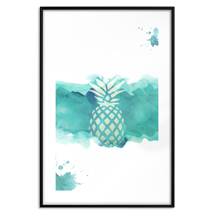 Poster Watercolor Pineapple - composition with tropical fruit in green tones 115314 additionalImage 15