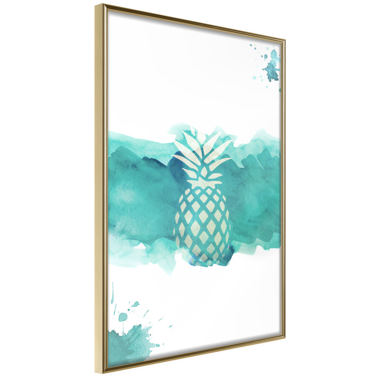 Poster Watercolor Pineapple - composition with tropical fruit in green tones 115314 additionalImage 12