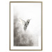 Poster Ethnic Hummingbird - abstraction with a bird in shades of gray 116314 additionalThumb 16