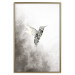 Poster Ethnic Hummingbird - abstraction with a bird in shades of gray 116314 additionalThumb 19