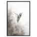 Poster Ethnic Hummingbird - abstraction with a bird in shades of gray 116314 additionalThumb 17