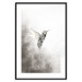 Poster Ethnic Hummingbird - abstraction with a bird in shades of gray 116314 additionalThumb 20