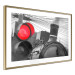 Poster Old Train - black and white shot with a red glowing light 116414 additionalThumb 6