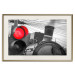 Poster Old Train - black and white shot with a red glowing light 116414 additionalThumb 19