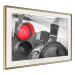 Poster Old Train - black and white shot with a red glowing light 116414 additionalThumb 2