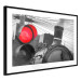 Poster Old Train - black and white shot with a red glowing light 116414 additionalThumb 13