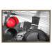 Poster Old Train - black and white shot with a red glowing light 116414 additionalThumb 20