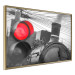 Poster Old Train - black and white shot with a red glowing light 116414 additionalThumb 14