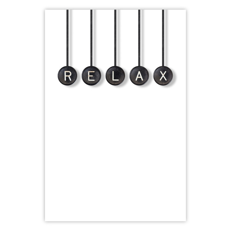 Poster Relax - black and white minimalist composition with English text 116814