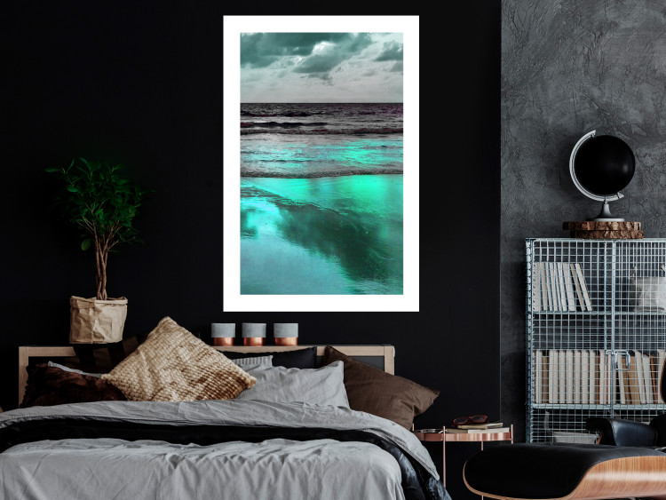 Poster Sea Nostalgia - Scandinavian landscape of green water against the sky 117914 additionalImage 5