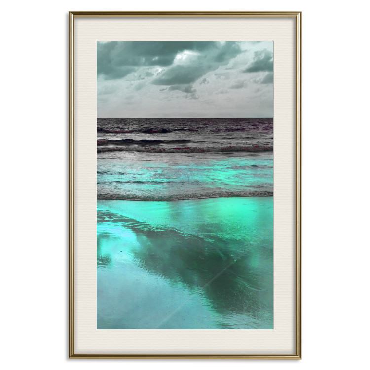 Poster Sea Nostalgia - Scandinavian landscape of green water against the sky 117914 additionalImage 19