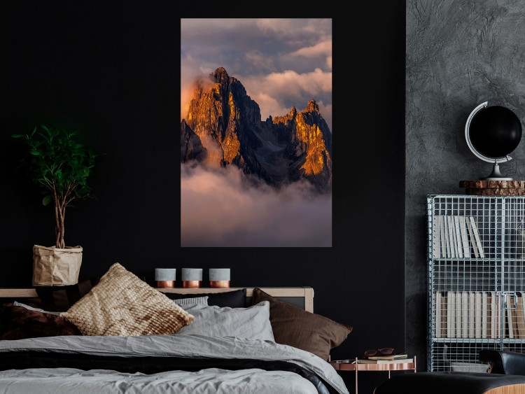 Poster Mountains in the Clouds - landscape of sky and illuminated mountain peaks 118014 additionalImage 24