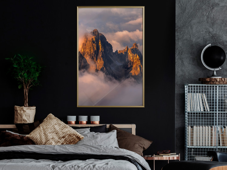 Poster Mountains in the Clouds - landscape of sky and illuminated mountain peaks 118014 additionalImage 7