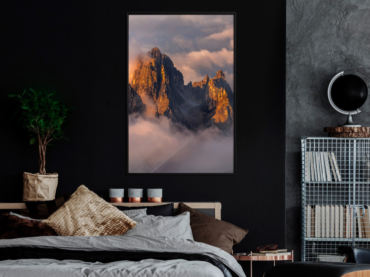 Poster Mountains in the Clouds - landscape of sky and illuminated mountain peaks 118014 additionalImage 5
