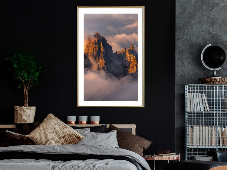 Poster Mountains in the Clouds - landscape of sky and illuminated mountain peaks 118014 additionalImage 13