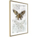 Poster Immortal Butterfly - composition with a golden insect on a marble background 118314 additionalThumb 4