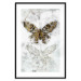 Poster Immortal Butterfly - composition with a golden insect on a marble background 118314 additionalThumb 15